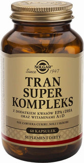 Tran-Superkomplex s přídavkem EPA a DHA kyselin a vitamínů A a D 60 SOLGAR kapslí